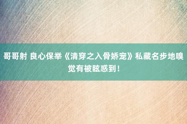 哥哥射 良心保举《清穿之入骨娇宠》私藏名步地嗅觉有被眩惑到！