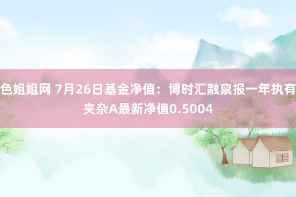 色姐姐网 7月26日基金净值：博时汇融禀报一年执有夹杂A最新净值0.5004