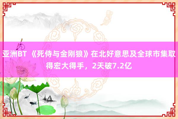 亚洲BT 《死侍与金刚狼》在北好意思及全球市集取得宏大得手，2天破7.2亿