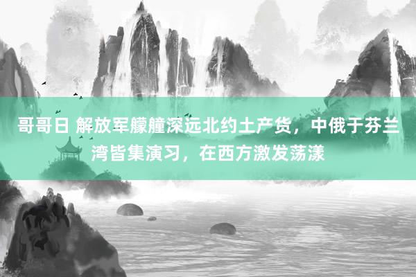 哥哥日 解放军艨艟深远北约土产货，中俄于芬兰湾皆集演习，在西方激发荡漾