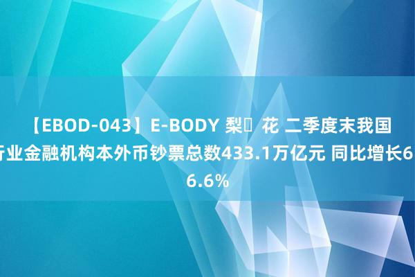 【EBOD-043】E-BODY 梨々花 二季度末我国银行业金融机构本外币钞票总数433.1万亿元 同比增长6.6%