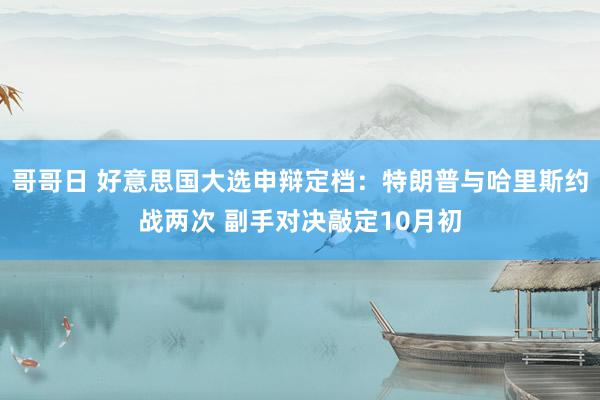 哥哥日 好意思国大选申辩定档：特朗普与哈里斯约战两次 副手对决敲定10月初