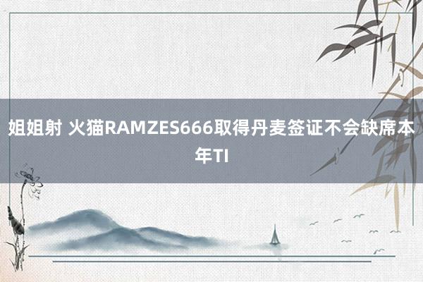 姐姐射 火猫RAMZES666取得丹麦签证不会缺席本年TI