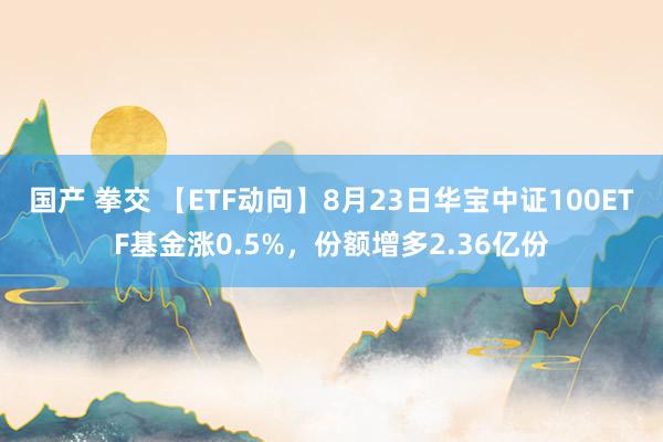 国产 拳交 【ETF动向】8月23日华宝中证100ETF基金涨0.5%，份额增多2.36亿份