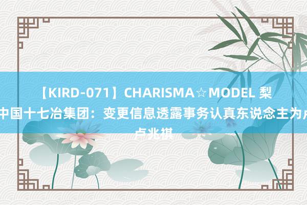 【KIRD-071】CHARISMA☆MODEL 梨々花 中国十七冶集团：变更信息透露事务认真东说念主为卢兆祺